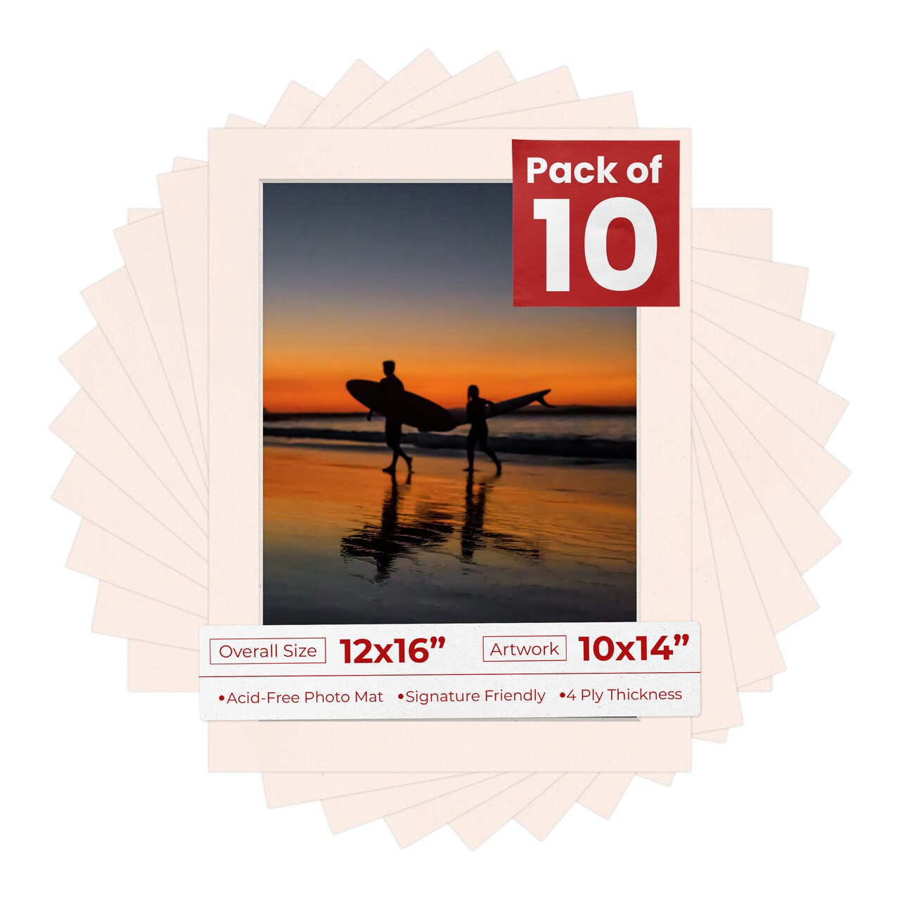 Oyster Bay Beige Mat Board for 12x16 Frames - Fits 10x14 Photos